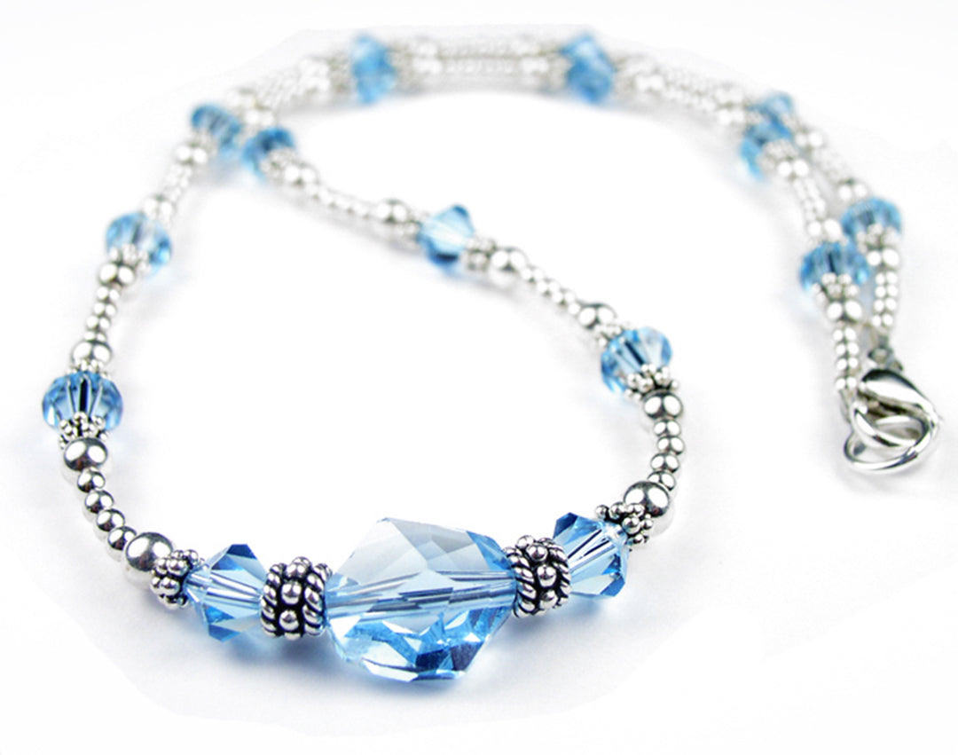 Silver Crystal Beaded Necklaces