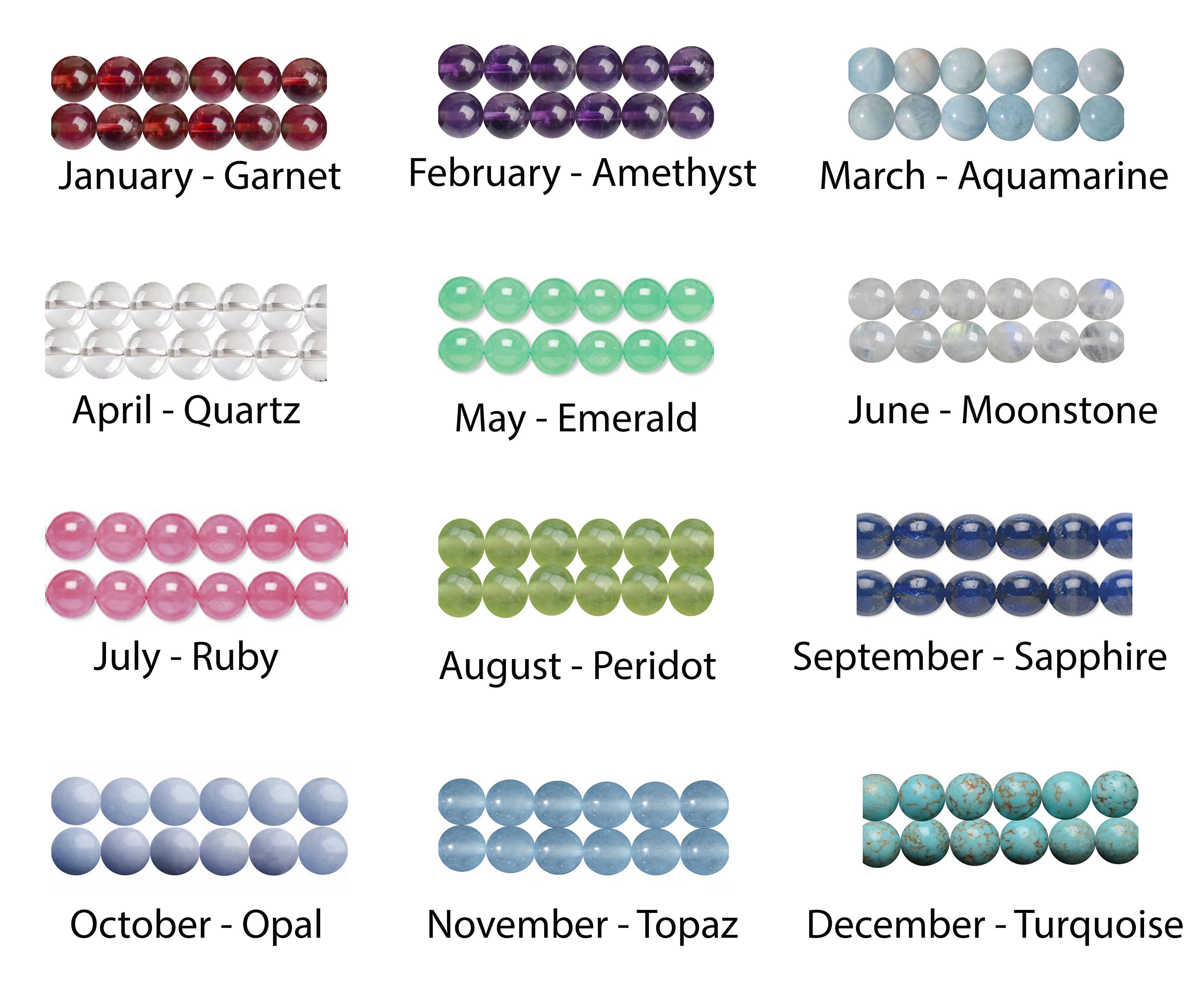 Blue Sapphire Birthstone Bracelets for Men, September Virgo & Libra Gemstones, 6MM Beaded Father & Son Gifts