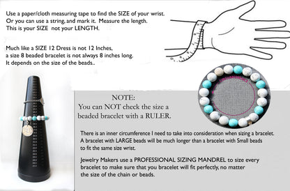 Turquoise Mens Birthstone Bracelet, December Sagittarius Zodiac Gemstones, 4MM Handmade Everyday Black Beaded Bracelets