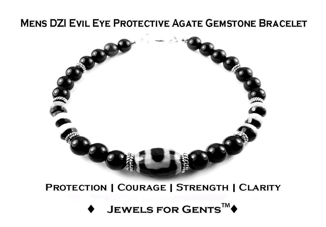 Mens Tourmaline Bracelet, DZI Evil Eye Protection Bracelet, STRENGTH & COURAGE Root Chakra Bracelet, Jewels for Gents, Jewels for Gents