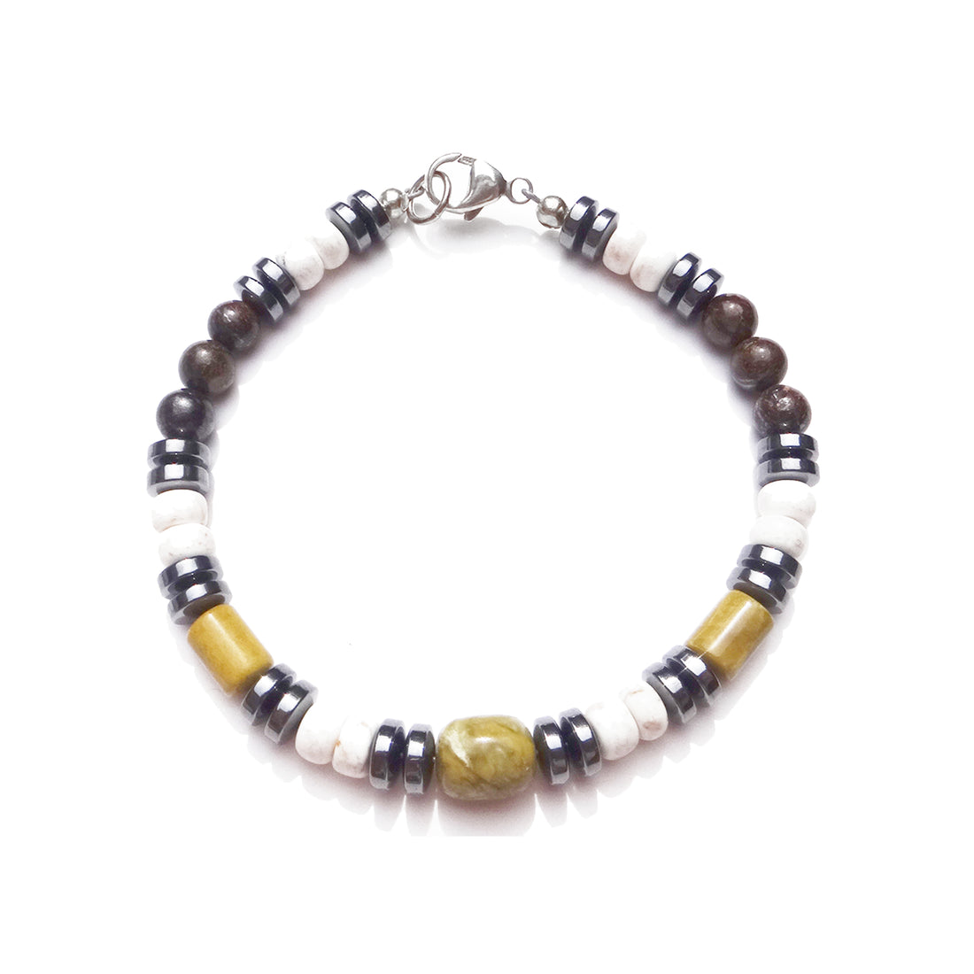 Mens Turquoise Bracelet, Chakra Stones for Wise Choices & Decisions Third Chakra Bracelet, Jewels for Gents