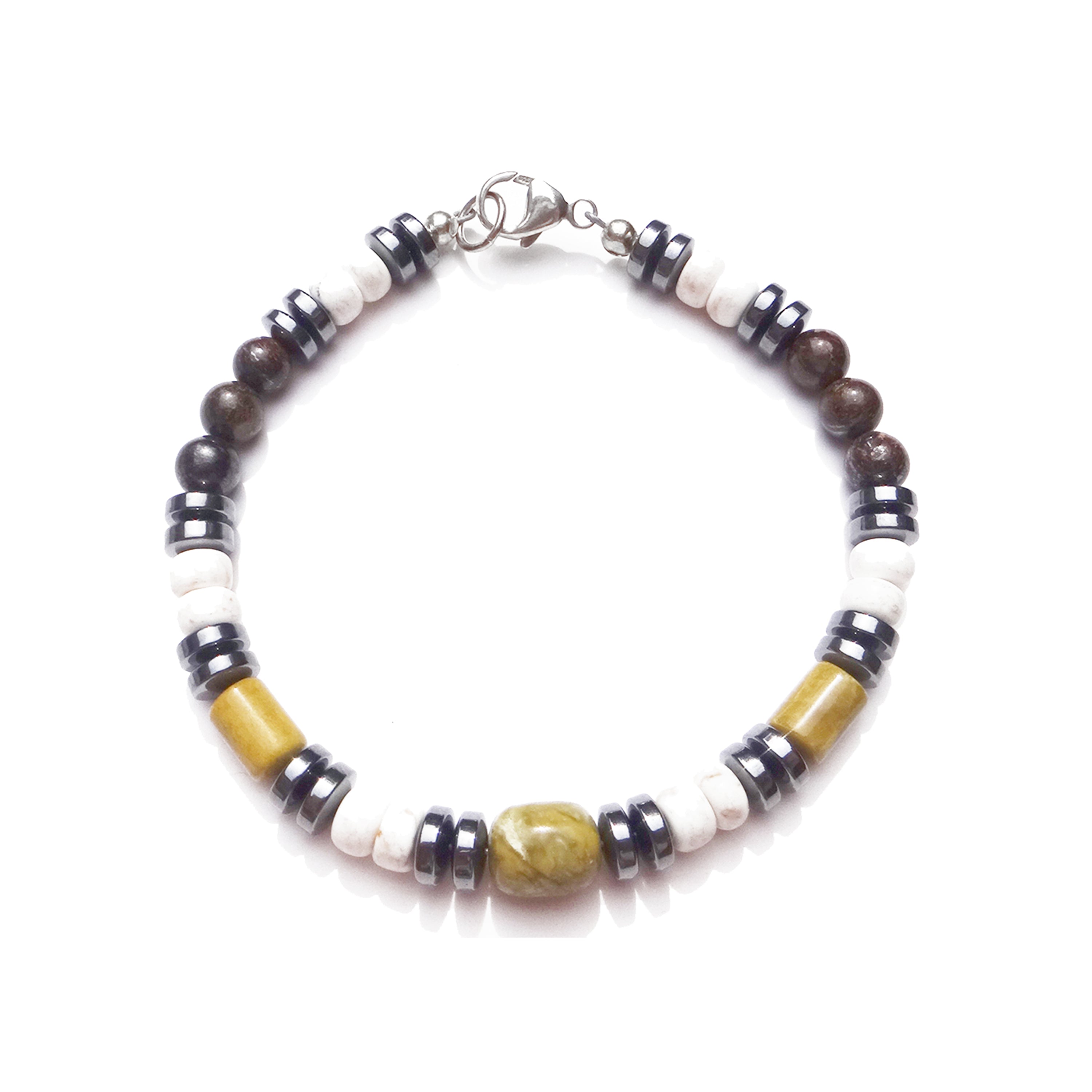 Mens Turquoise Bracelet, Chakra Stones for Wise Choices & Decisions Third Chakra Bracelet, Jewels for Gents