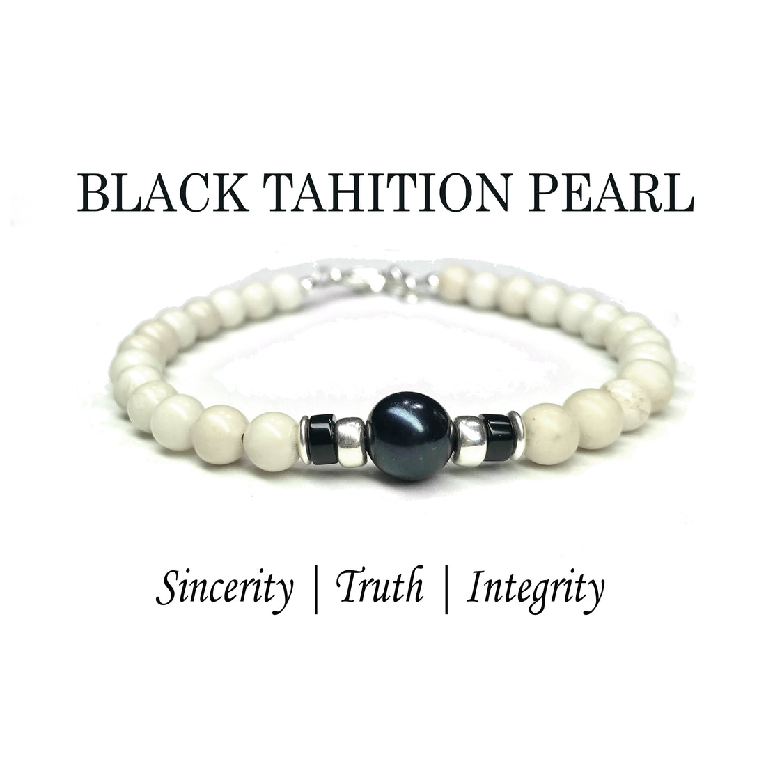 Tahitian Pearl Birthstone Bracelets for Men, June Gemini & Cancer Zodiac Stones, 6MM Beaded Father & Son Gifts