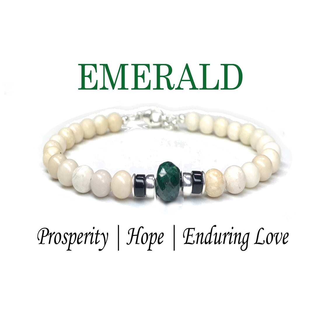 Green Emerald Birthstone Bracelets for Men, MAY Taurus & Gemini Zodiac Stones, 6MM Beaded Father & Son Gifts