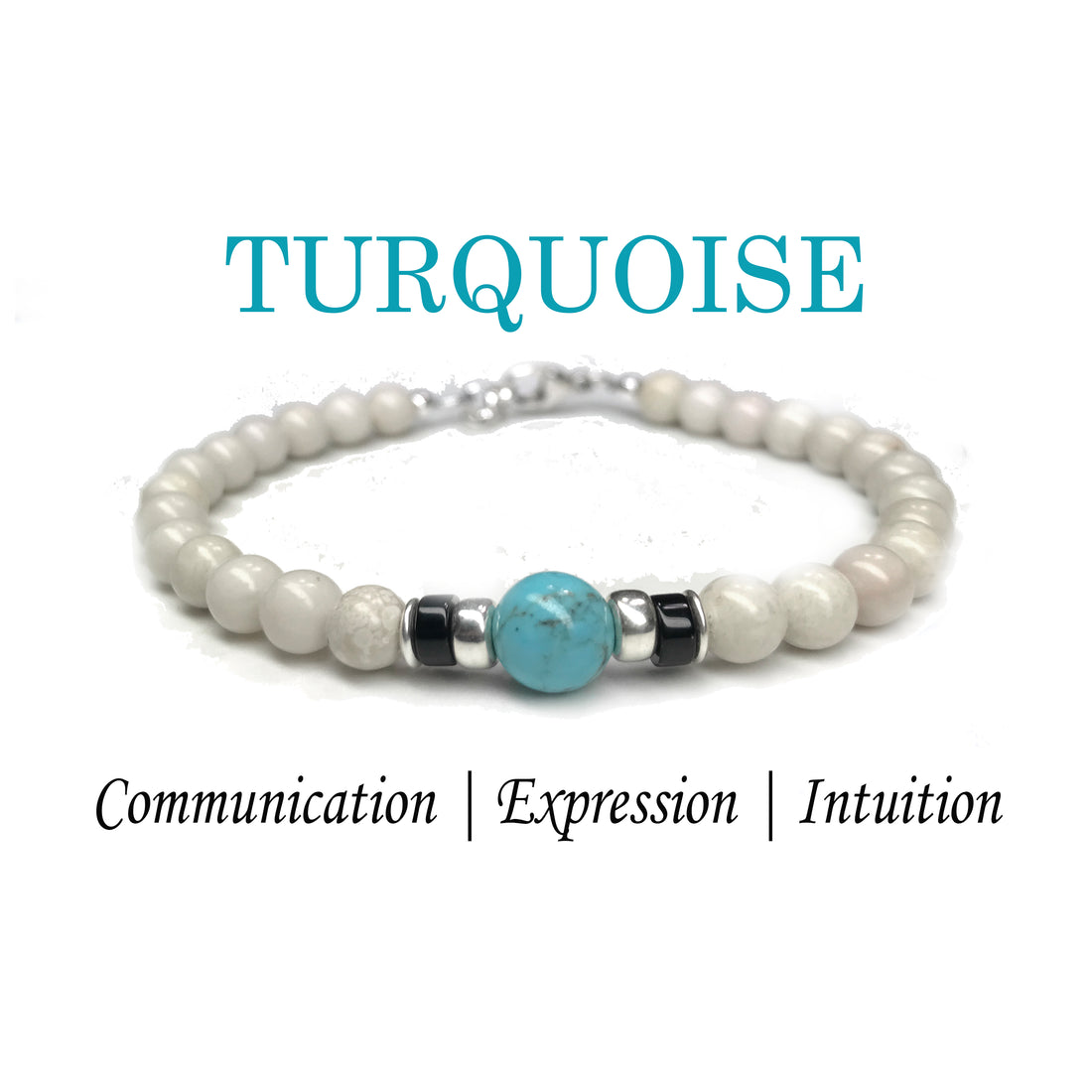 Turquoise Birthstone Bracelets for Men, DECEMBER Sagittarius & Capricorn Zodiac Stones, 6MM Beaded Father & Son Gifts