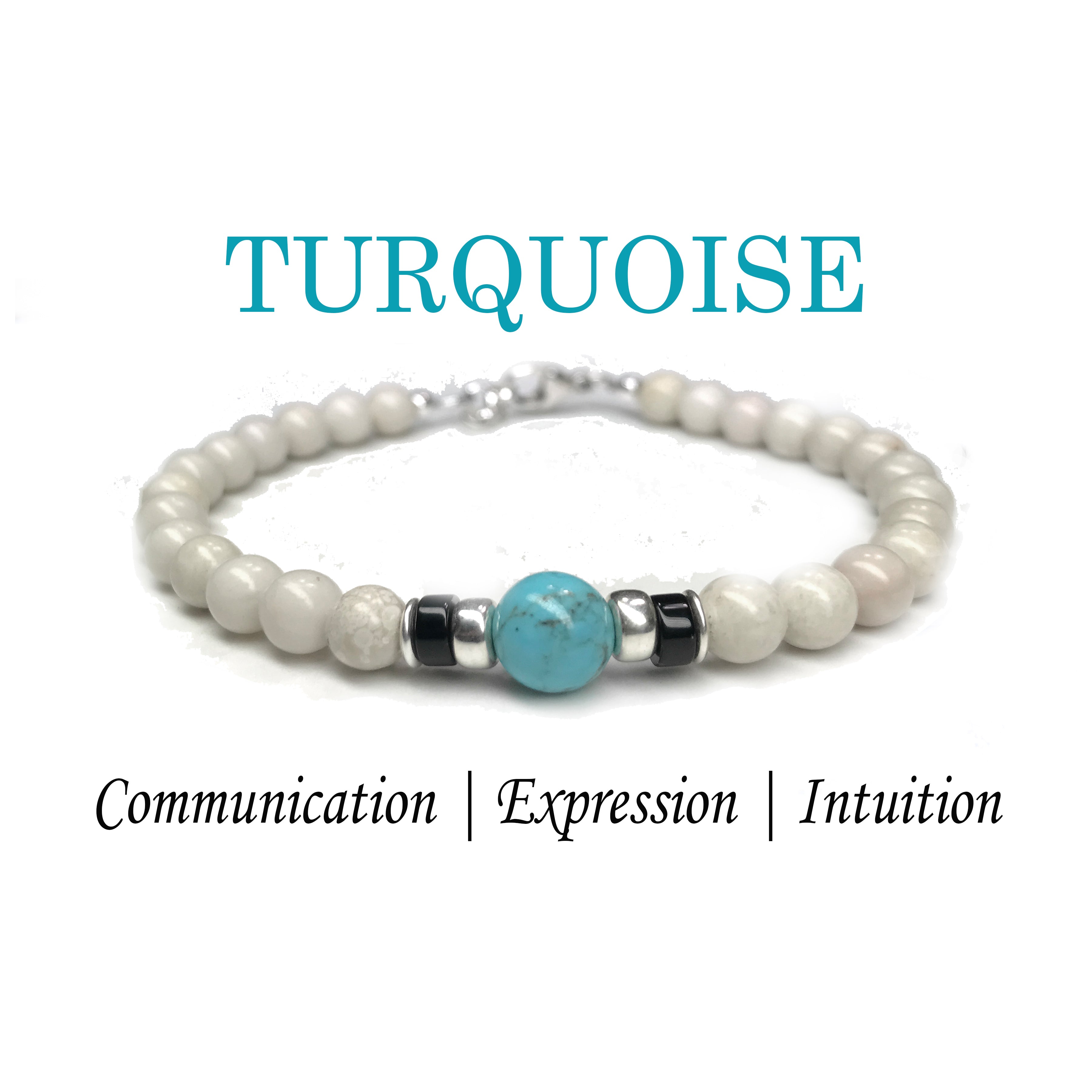 Turquoise Birthstone Bracelets for Men, DECEMBER Sagittarius & Capricorn Zodiac Stones, 6MM Beaded Father & Son Gifts