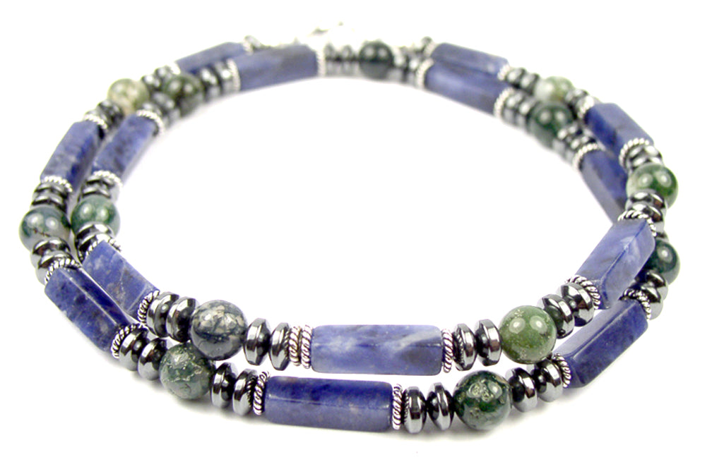 26-FOSTERS CHANGE Mens Beaded Necklace, Handmade Sodalite Necklace, Crystal Healing Gemstone JEWELS FOR GENTS