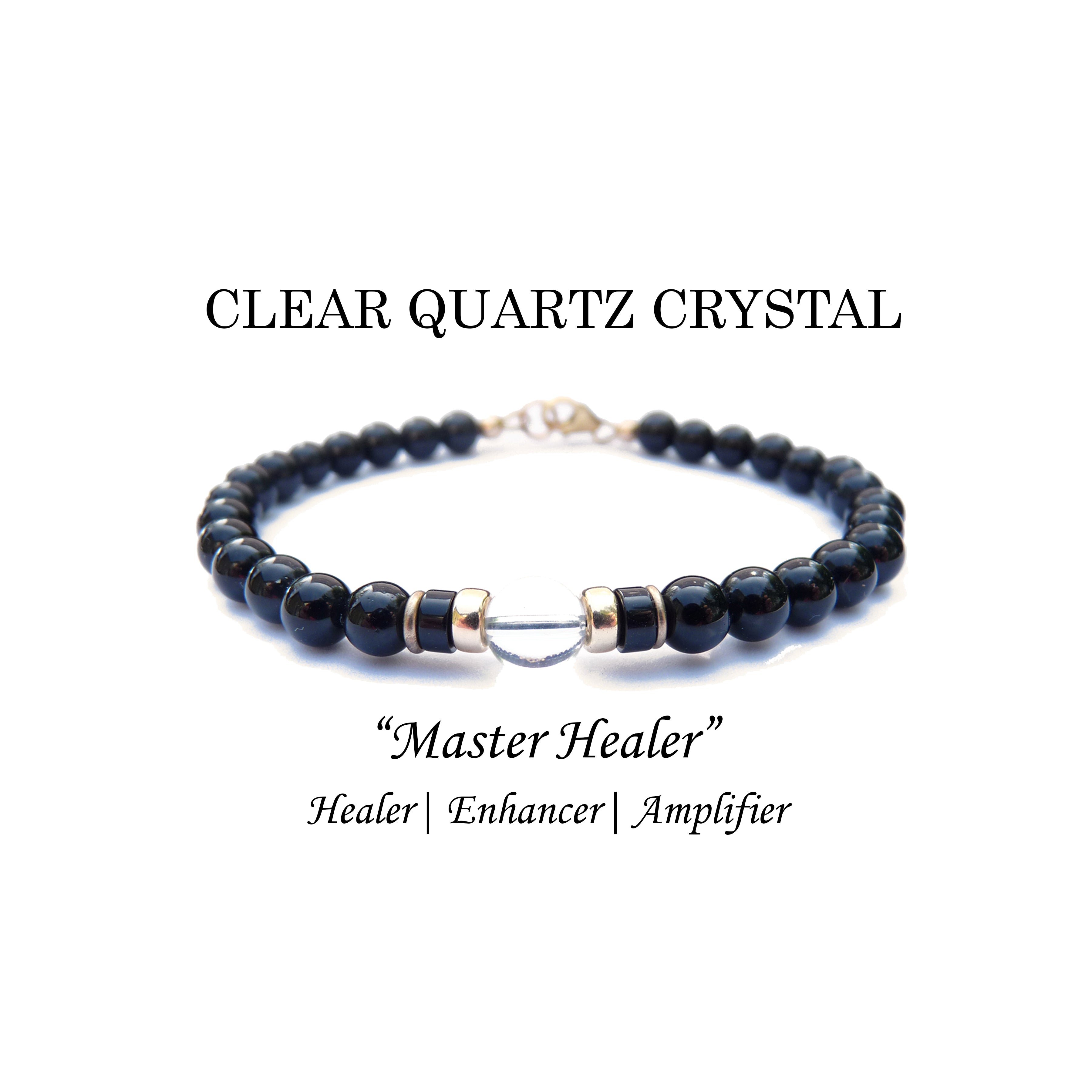 Semi Precious Stones & Black Swarovski Crystal Bracelet