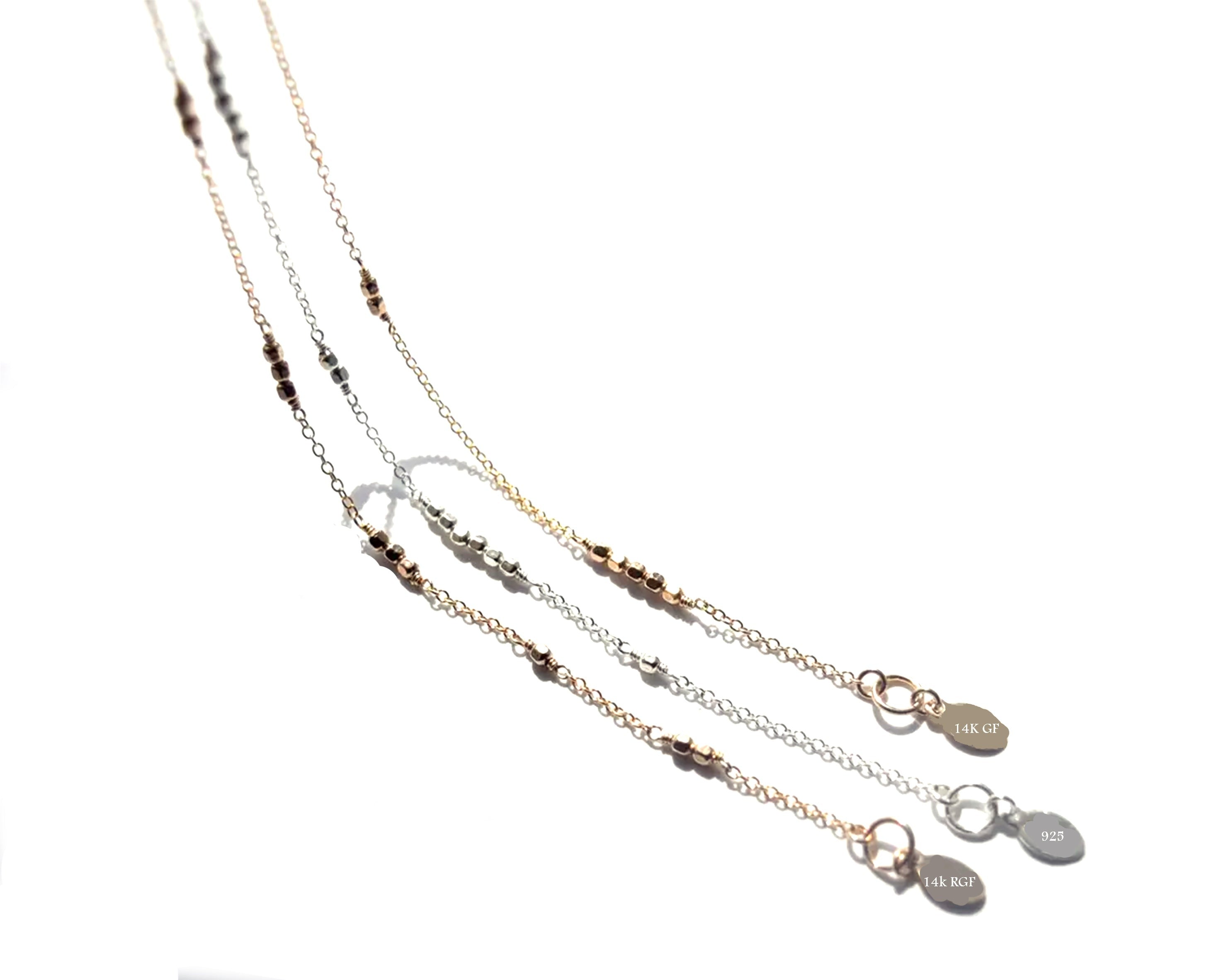 Morse Code Necklace in 14K Gold Filled, Custom Order Accepted,