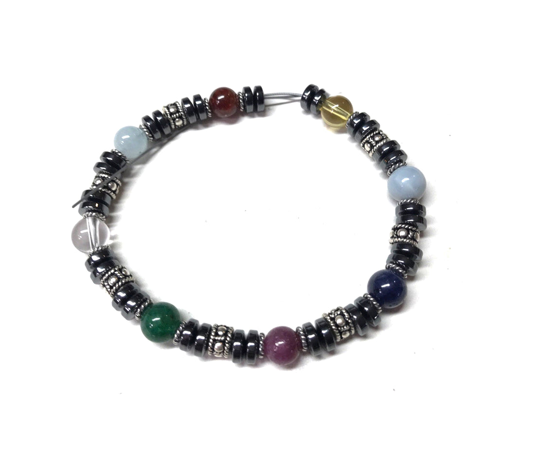 Mens Family Birthstone Bracelet, BASE that you ADD stones to, it comes with ONE included.