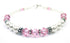Pale Pink Tourmaline October Birthstone Bracelet, Genuine Freshwater Pearl Crystal Jewelry Bracelet