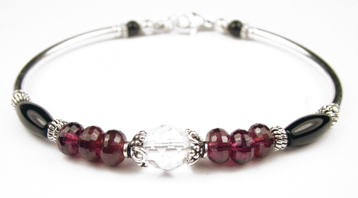 Silver Attracting a Soul Mate Crystal Healing Bracelet for Women Bangle