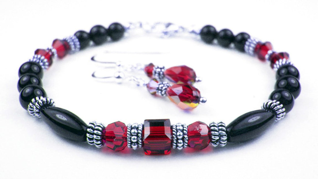Garnet Bracelet, Crystal Bead Bracelets for Women, Red Garnet Jewelry, January Birthstone, Birthday Gifts for Her in Gold & Sterling Silver
