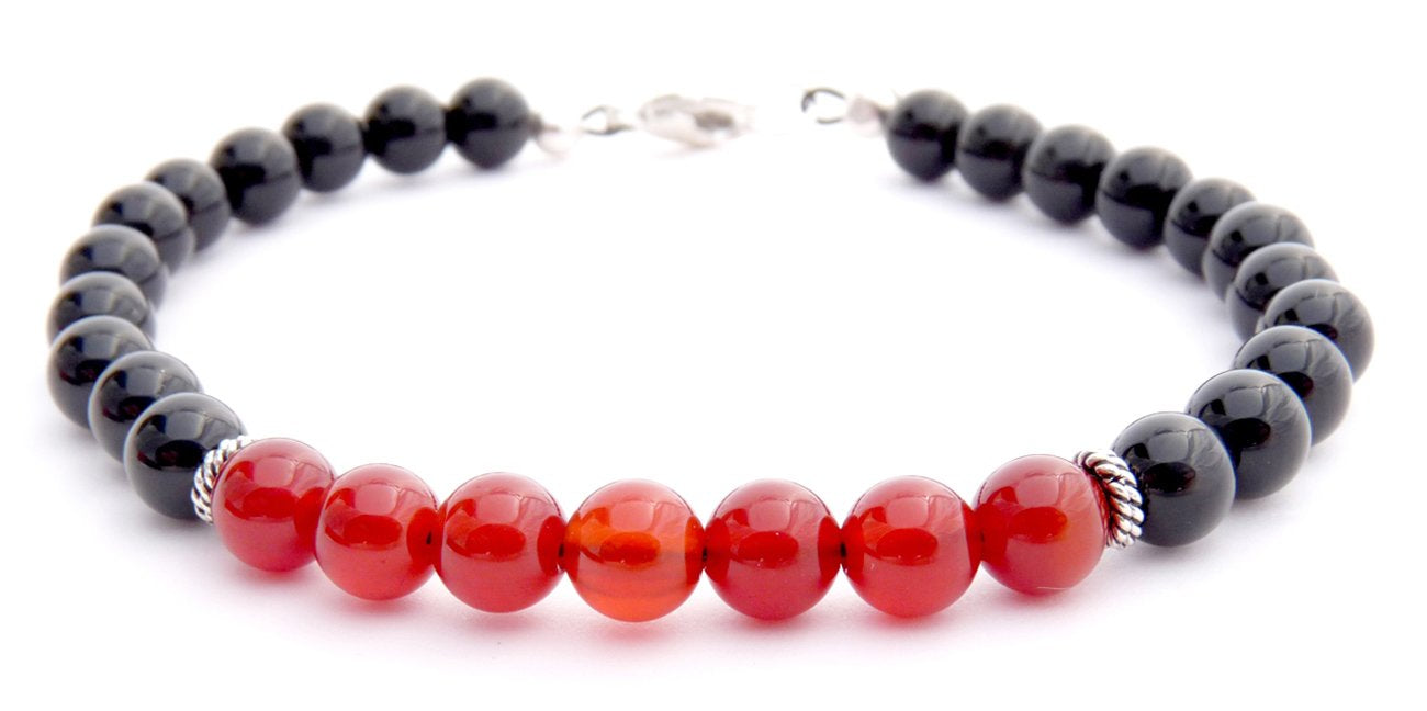 Mens Carnelian Chakra Bracelet: AMBITION, DRIVE, ACTION Healing Stone Crystals Bracelet, Jewels for Gents