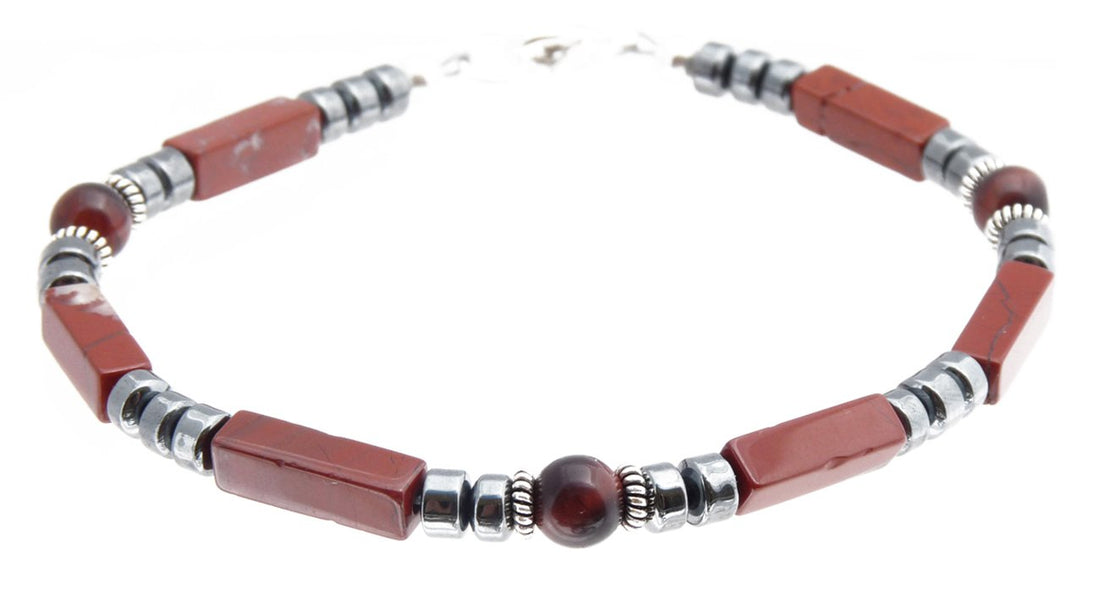 ENERGIZING Mens Bracelet, Root Chakra Bracelets, Healing Crystals Bracelets for Men, Jewels for Gents