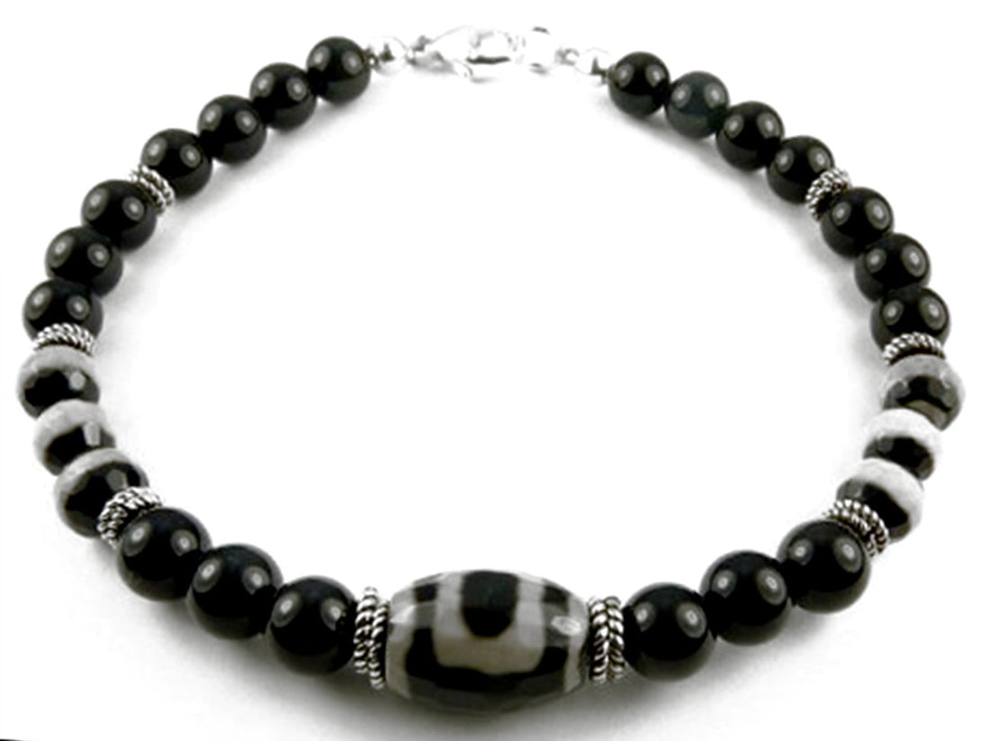 Mens Tourmaline Bracelet, DZI Evil Eye Protection Bracelet, STRENGTH & COURAGE Root Chakra Bracelet, Jewels for Gents, Jewels for Gents