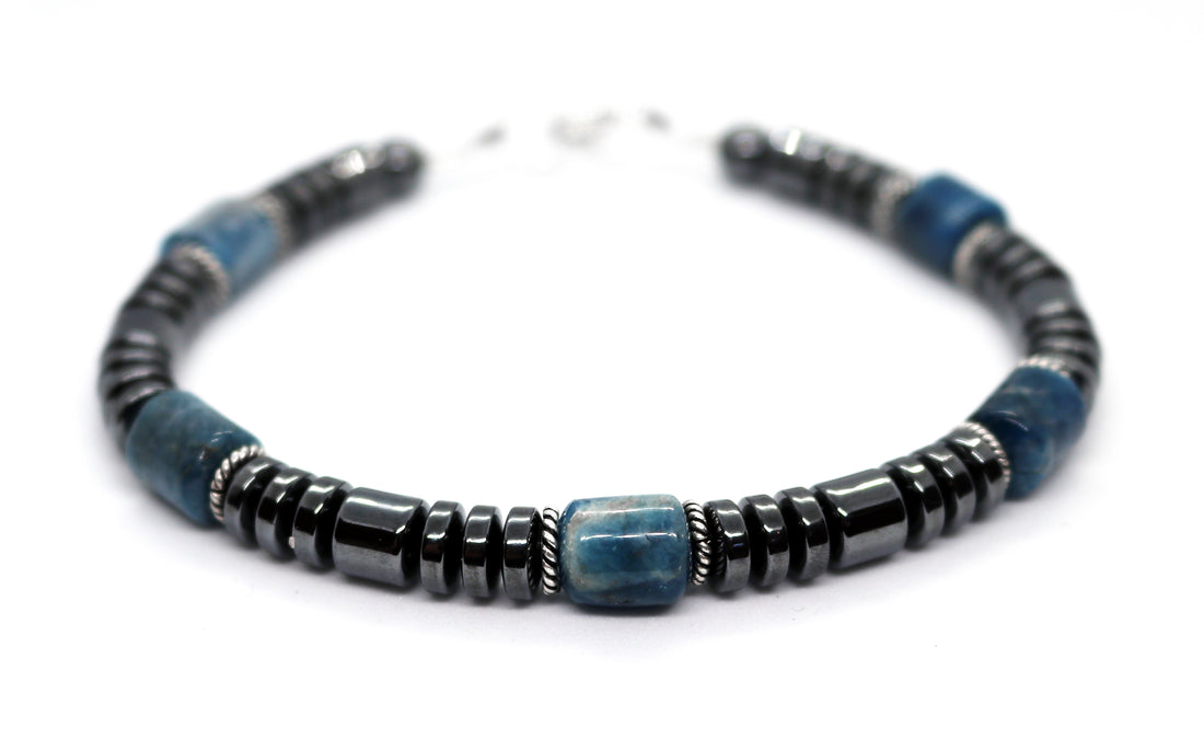 Mens APATITE Weight Loss & Metabolism Boosting Crystal Healing Bracelet
