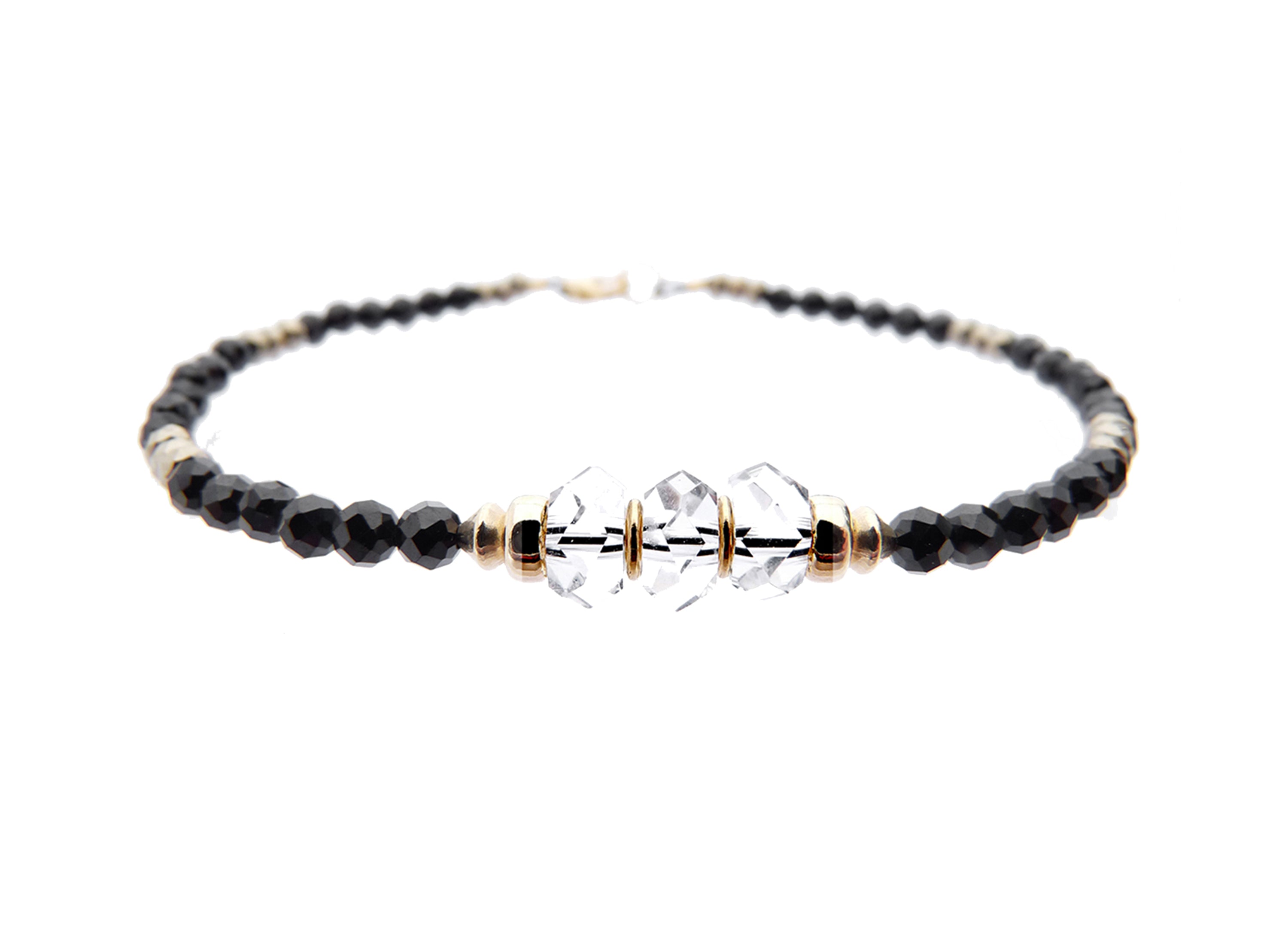 Gold Beaded Gemstone Bracelet, Minimalist