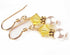 Gold Citrine Earrings, November Birthstone Earrings, 14k GF Freshwater Pearl Beaded Earrings, Birthstone CrystaL Jewelry