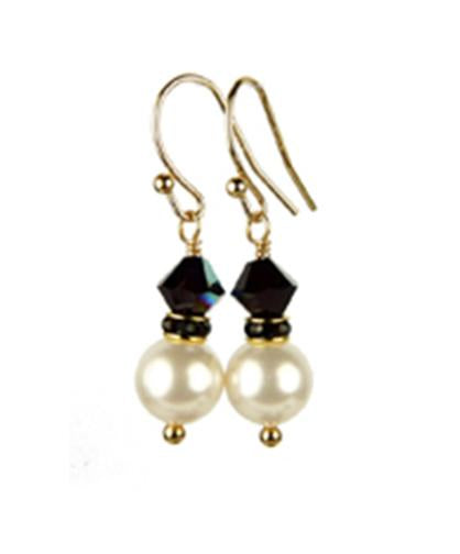 Garnet Earrings, 8MM Akoya Pearl Earrings for Women, Handmade Jewelry, December Birthstone Jewellery Gifts for Her in Silver or Gold