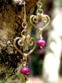 Gold Chandelier Earrings | Ruby Red Chandelier Earrings