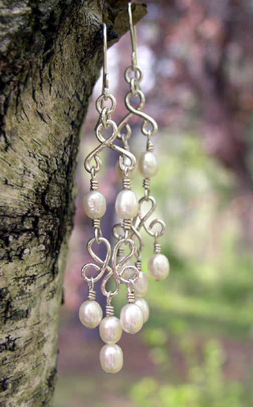 Pearl Chandelier Earrings | Wedding Earrings | Bridal Chandelier Earrings