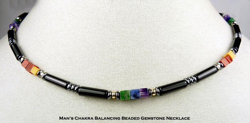 7 Chakra Necklace, Real Gemstones, Healing Crystals Spiritual Affirmat