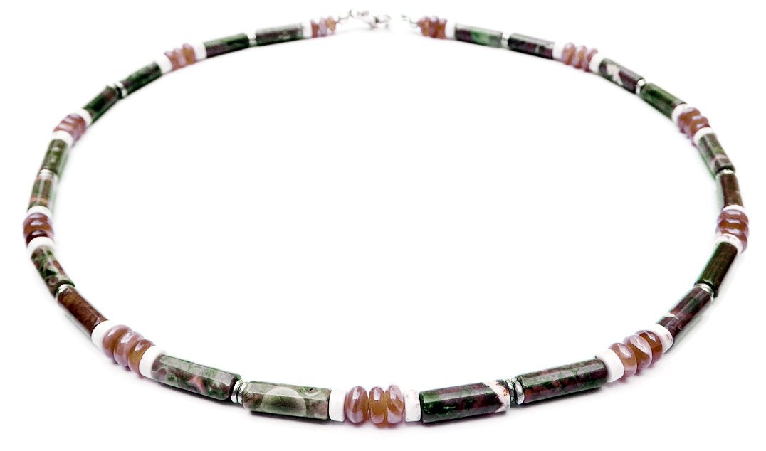 38-UNCONDITIONAL LOVE Mens Beaded Necklace, Handmade Necklace with Meaning, Gemstone Crystal Healing JEWELS FOR GENTS