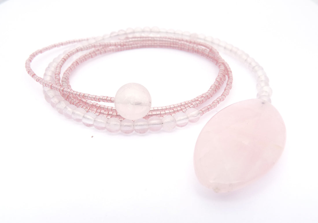 Rose Quartz Diane Keaton Lariat Necklace Somethings Gotta Give Lasso Necklace