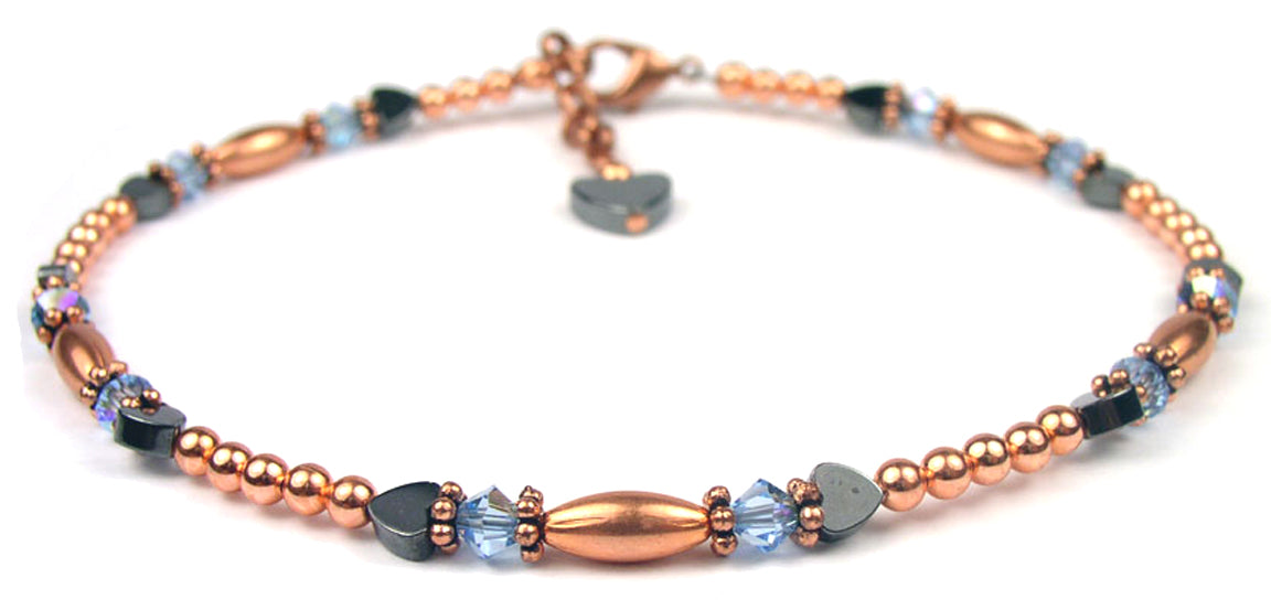Beaded Copper Anklets