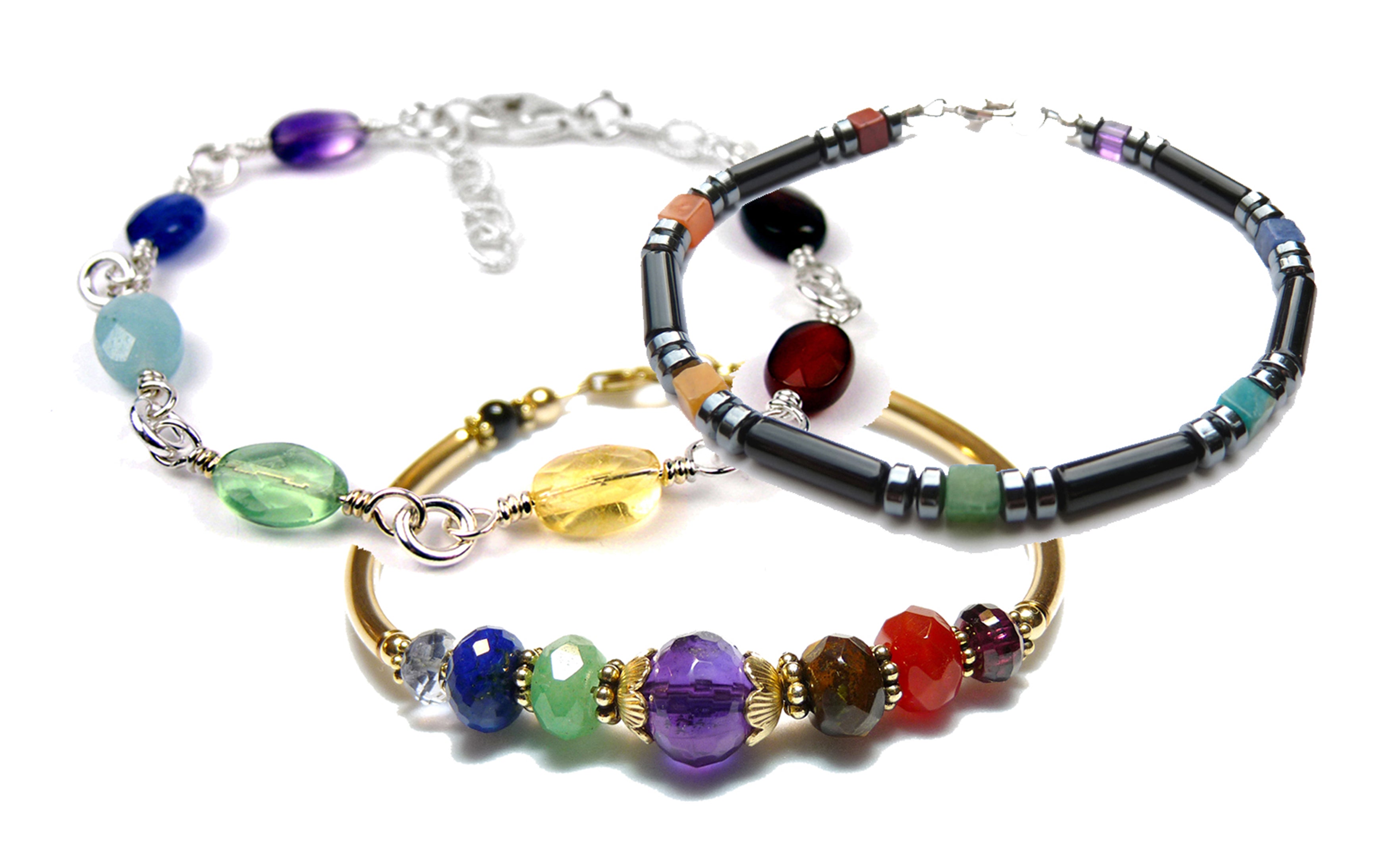 Authentic Handmade 7 Chakra Bracelets with Healing Crystals