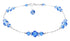Handmade medium sapphire blue September birthstone anklet in 925 sterling silver with liquid silver beads and extender.