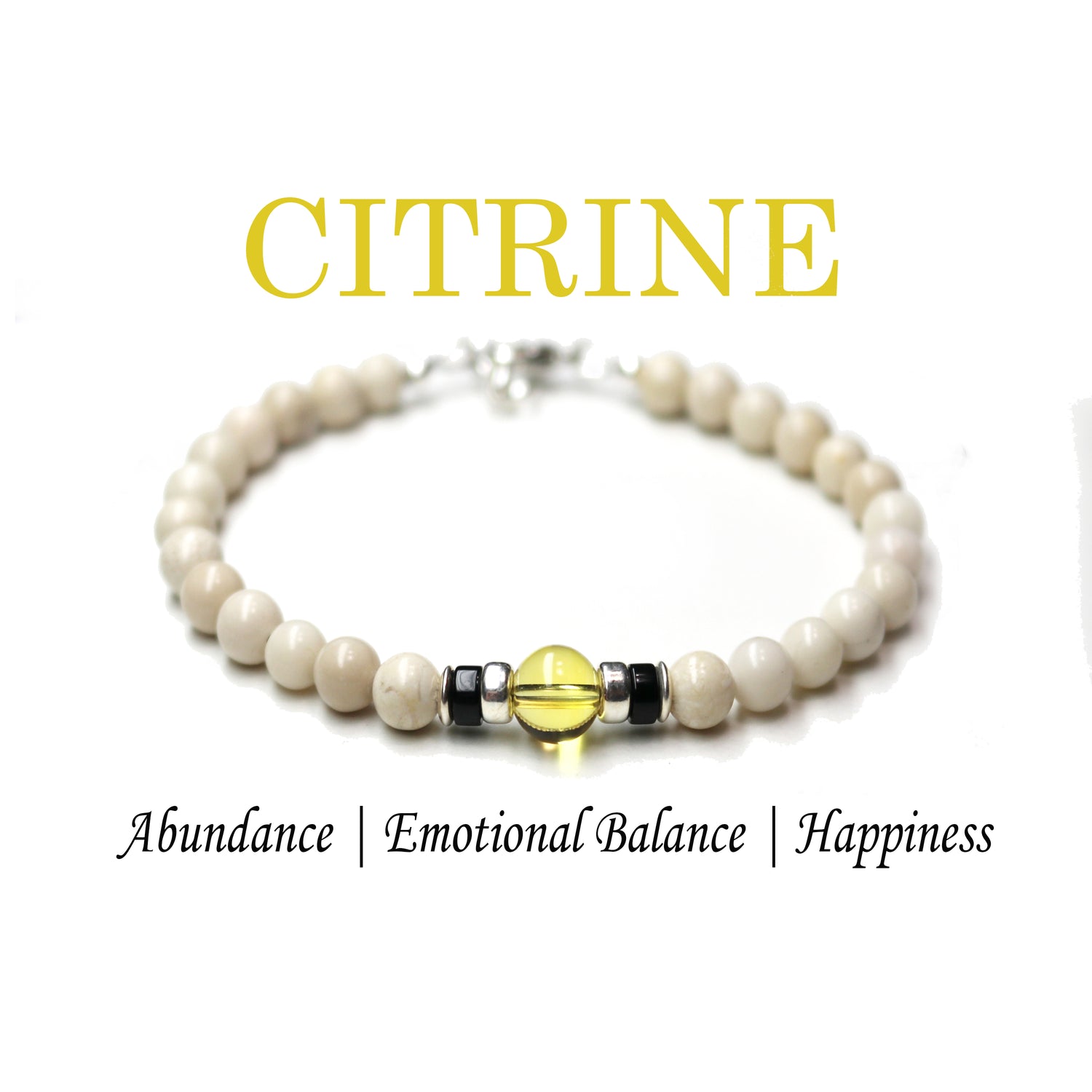 Yellow Citrine Mens Birthstone Bracelet, November Birthstone Jewelry, Gemini Bracelet, Mens Gemstone Beaded Black Onyx Birthday Gift