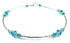 Handmade Blue Zircon December birthstone anklet in 925 sterling silver with liquid silver beads and 1 inch extender.