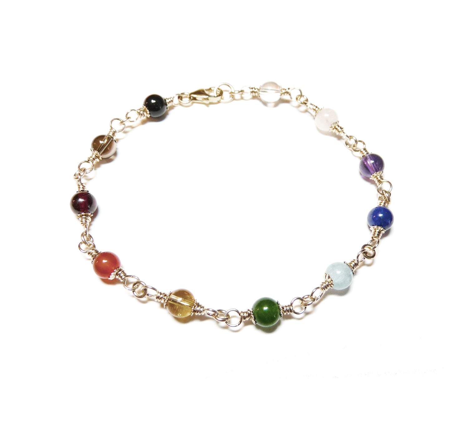 Chakra Necklace With Gold Filled Chain Bracelet 7 Chakra 
