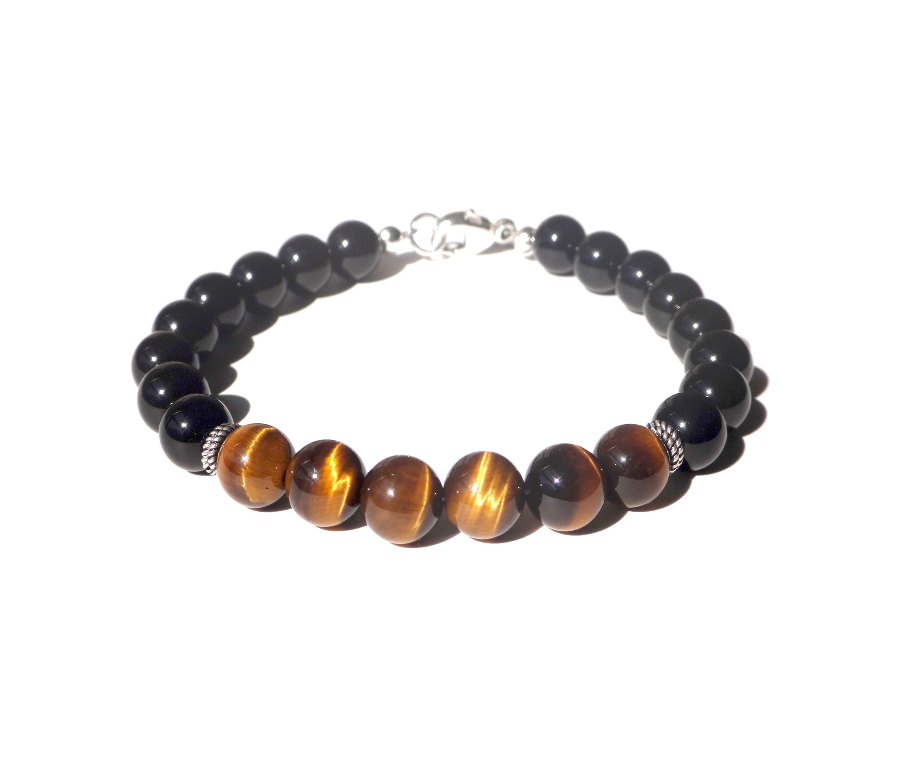 Mens Tiger Eye Bracelet STEADFAST &amp; DETERMINED Solar Chakra Bracelet Healing Stone Crystals Bracelet, Jewels for Gents