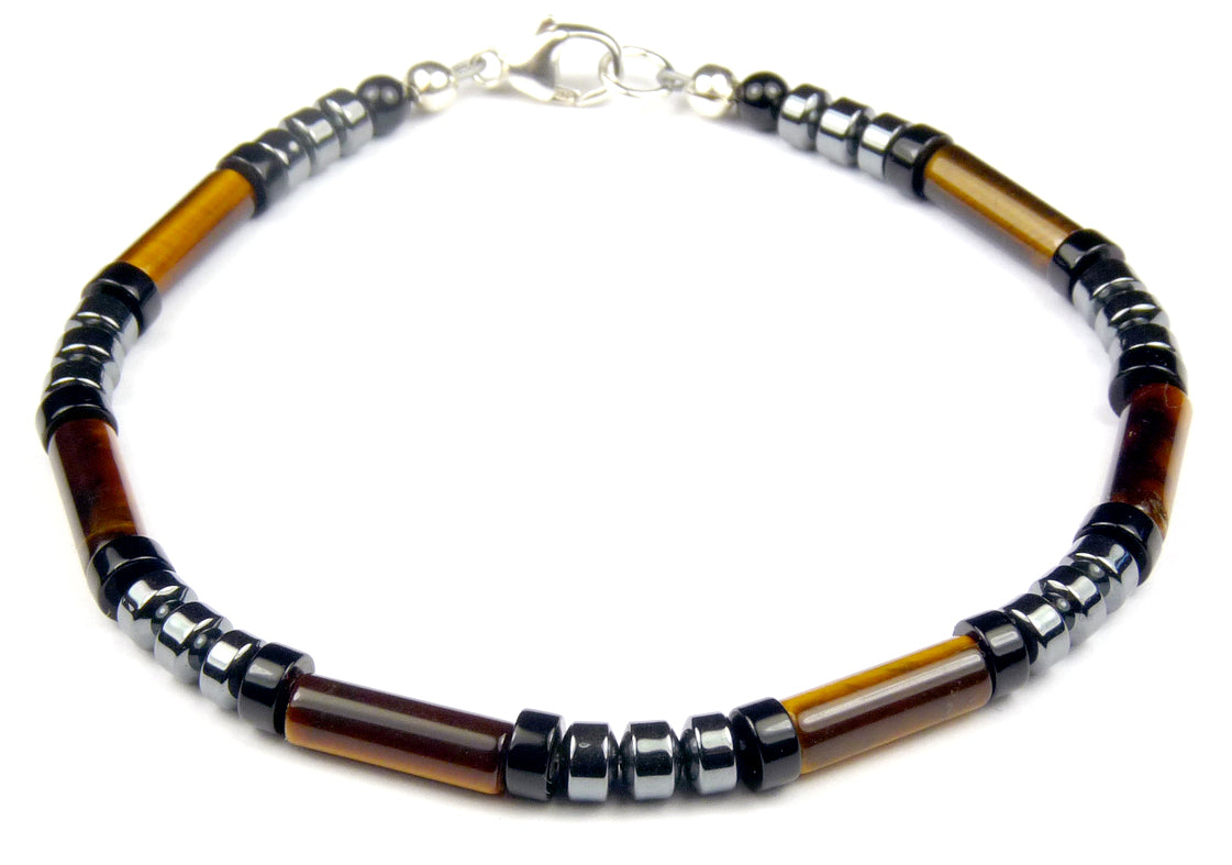 Mens Tigers Eye Bracelet, Will Power, Self Discipline, &amp; Personal Power Third Chakra Bracelet, Jewels for Gents