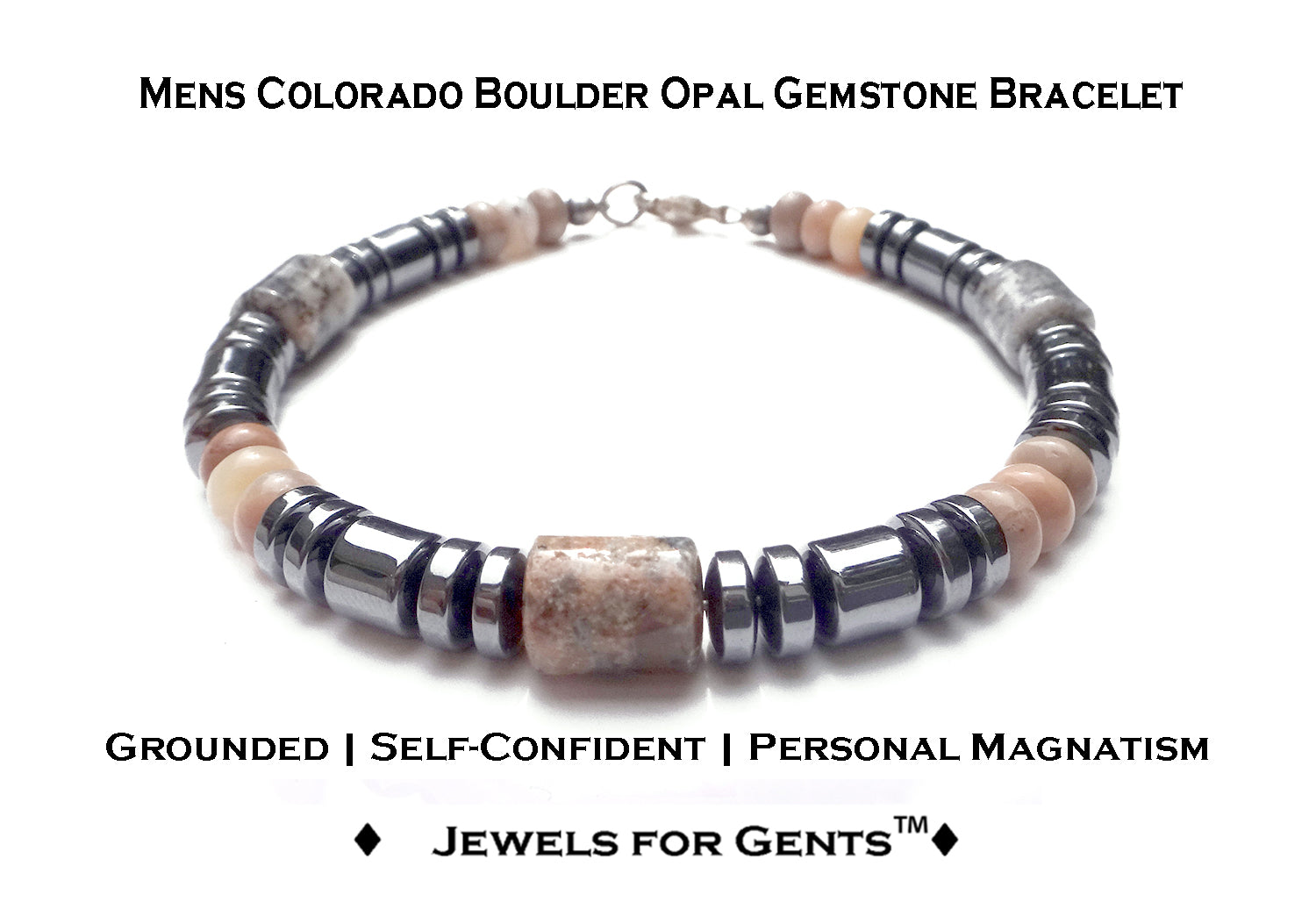 Mens Opal Bracelet, WISE FINANCIAL DECISIONS Healing Crystals Bracelet, Jewels for Gents