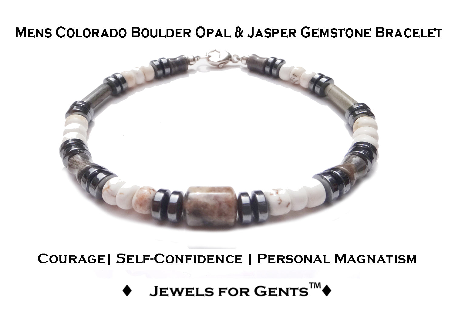 Mens Opal Bracelet, WISE FINANCIAL DECISIONS Healing Crystals Bracelet, Jewels for Gents