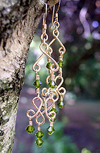 Gold Chandelier Earrings | Green Peridot Chandelier Earrings