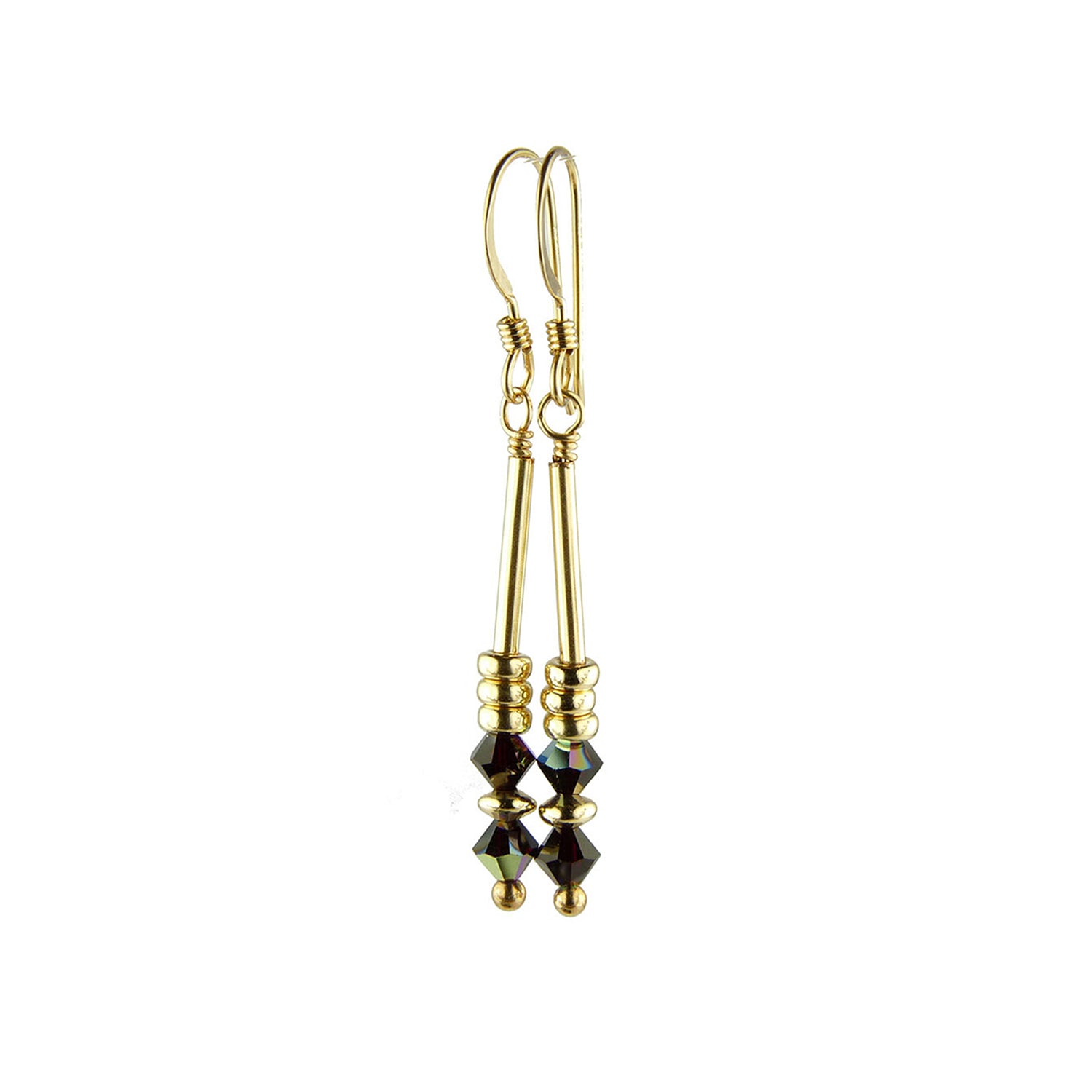 Garnet Earrings, Handmade Dangle Earrings for Women, Red Crystal Drop Earrings, Gold &amp; Silver