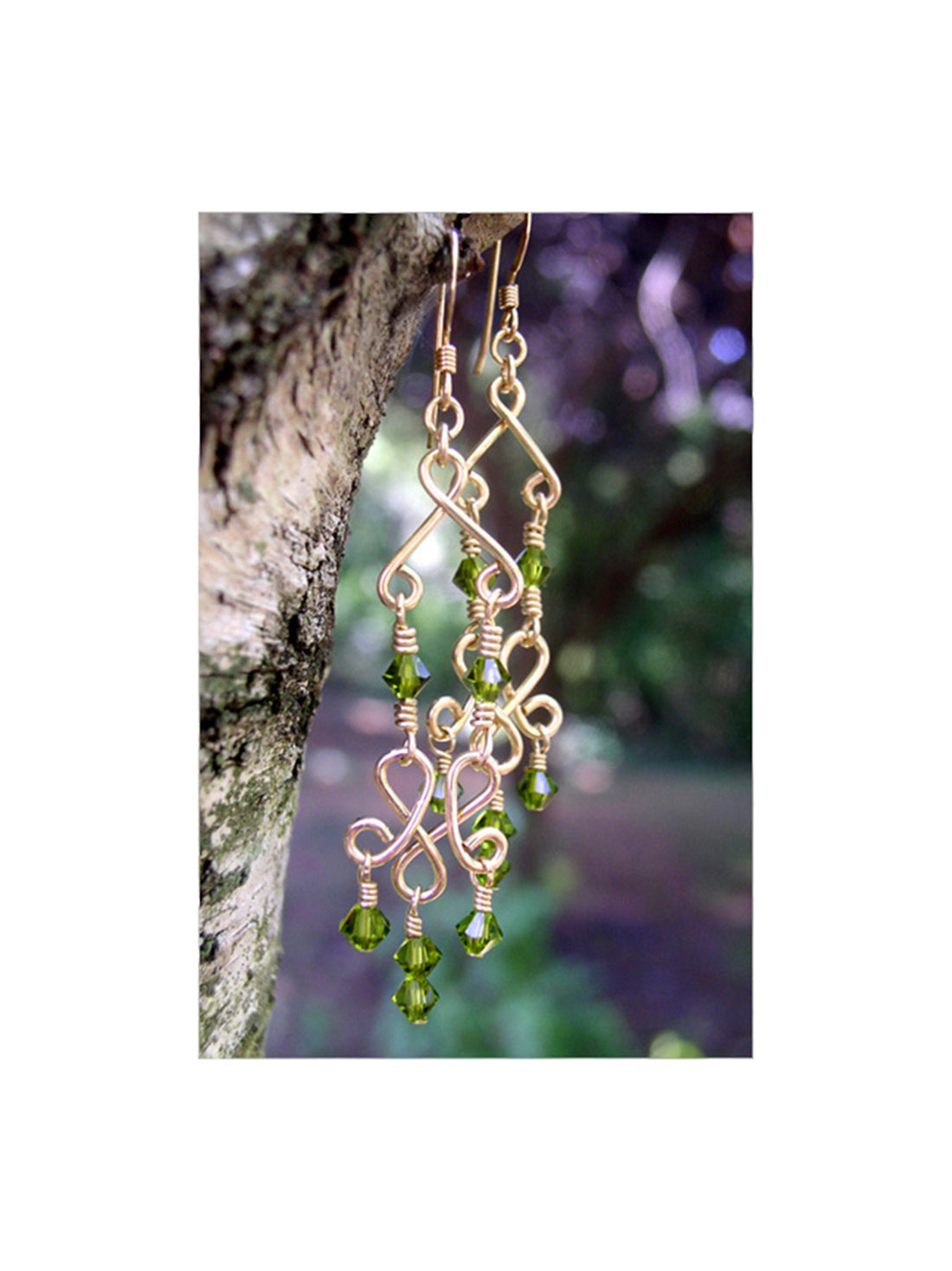 Gold Chandelier Earrings | Green Peridot Chandelier Earrings