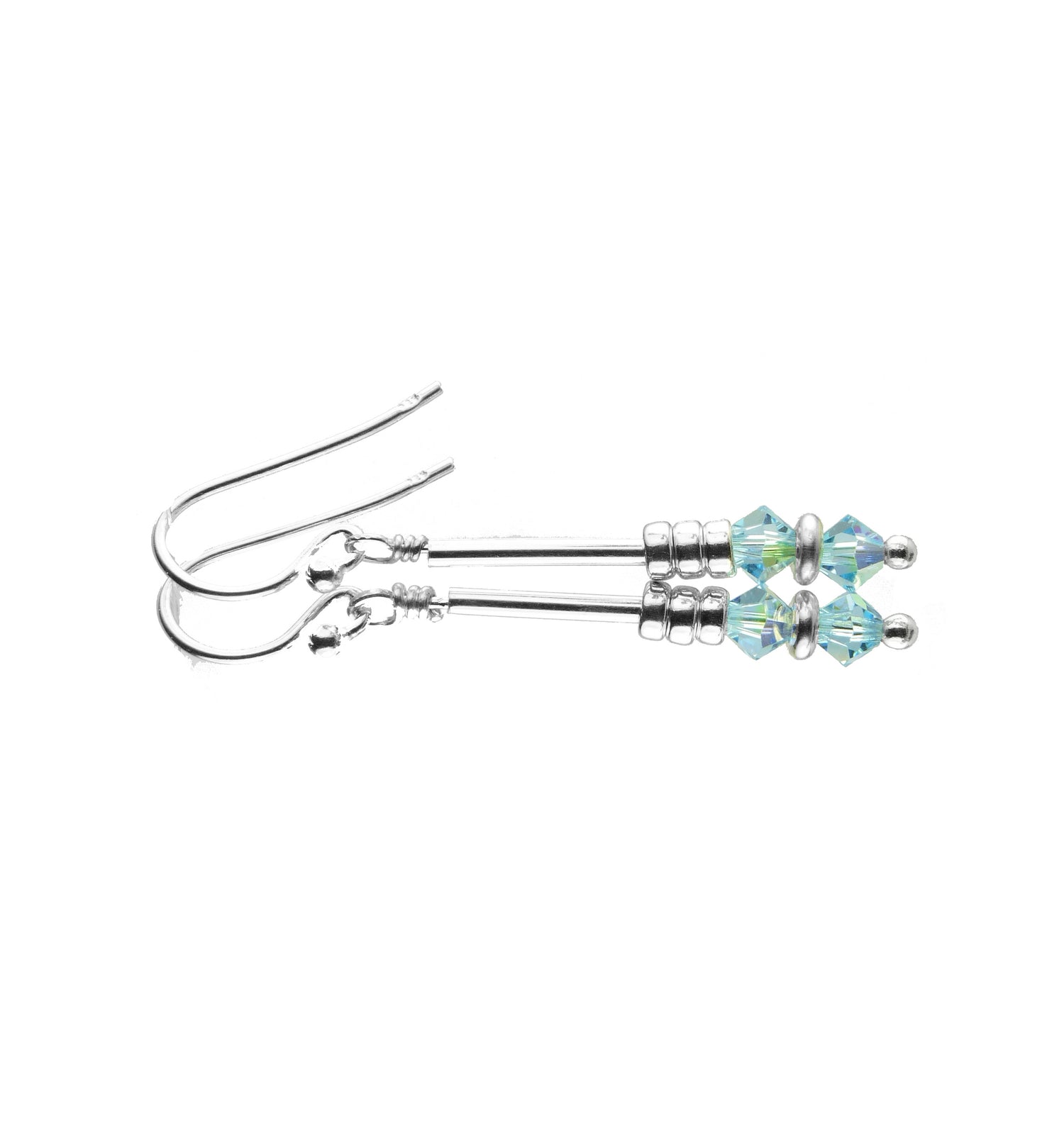 Aquamarine Earrings, March Birthstone Earrings, Blue Minimalist Dangle Earrings, Crystal Jewelry Elements