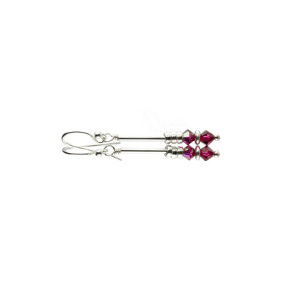 Ruby Earrings, July Birthstone Earrings, Red Minimalist Dangle Earrings, Crystal Jewelry Elements