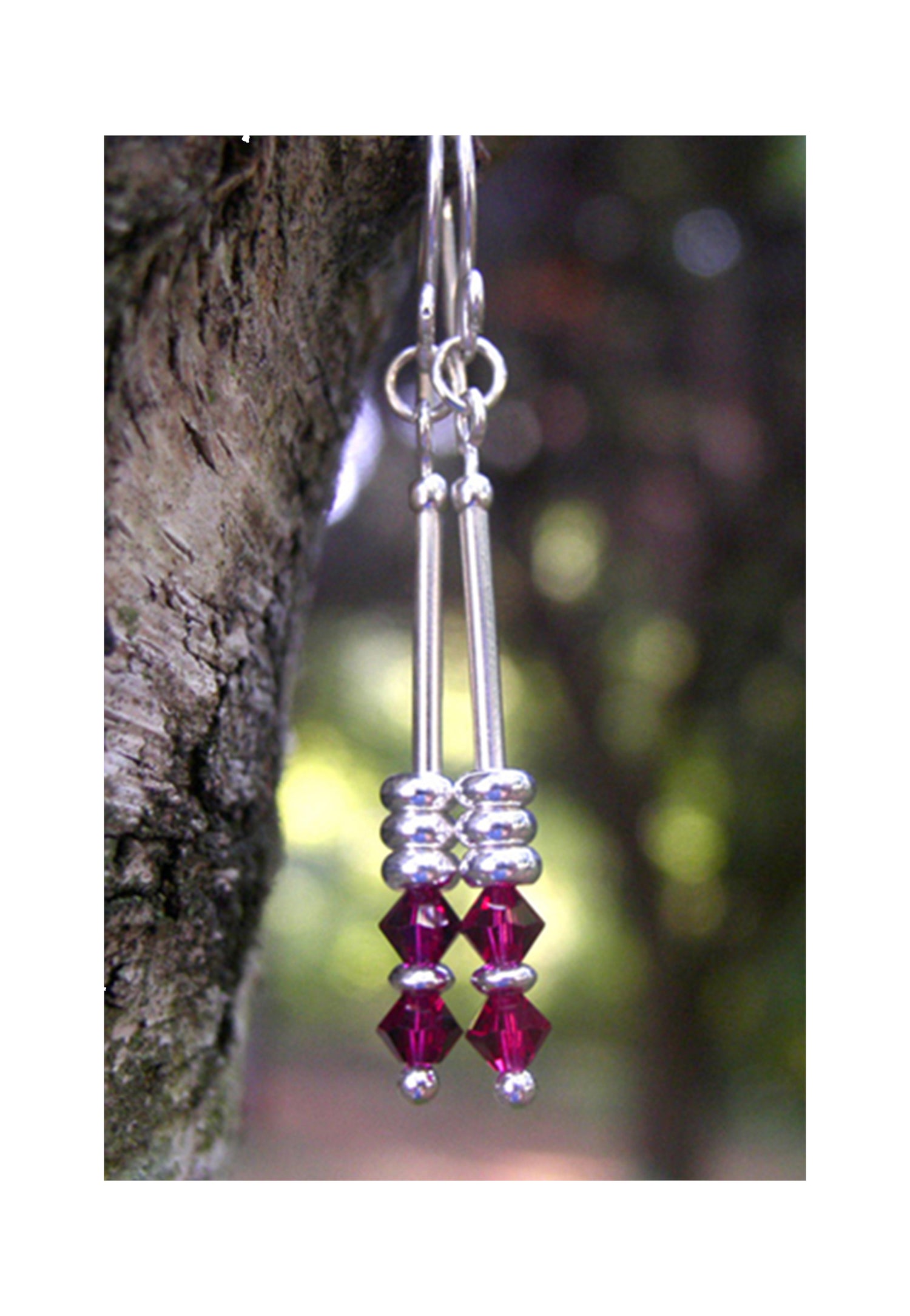 Ruby Earrings, July Birthstone Earrings, Red Minimalist Dangle Earrings, Crystal Jewelry Elements