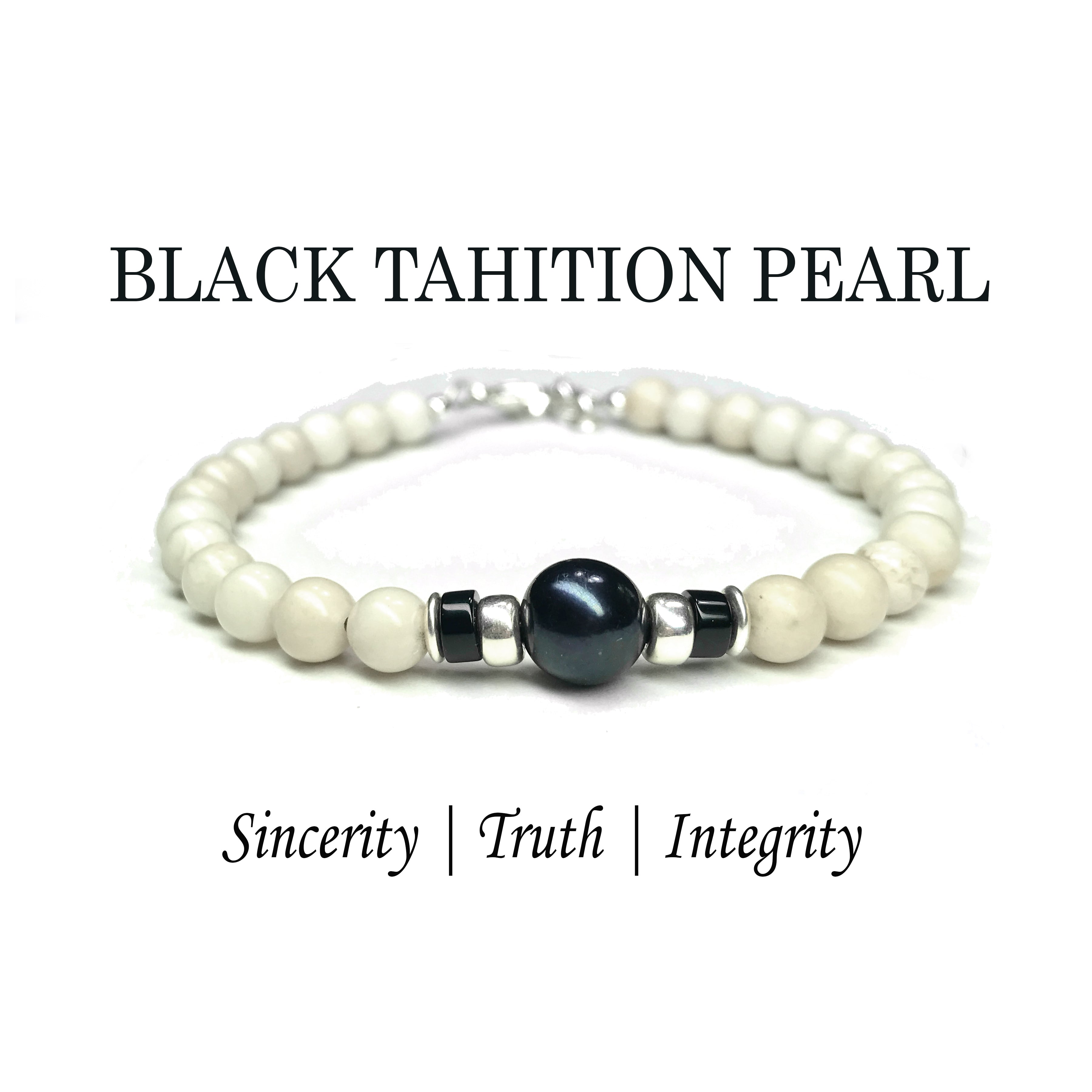 Tahitian Pearl Birthstone Bracelets for Men, June Gemini &amp; Cancer Zodiac Stones, 6MM Beaded Father &amp; Son Gifts