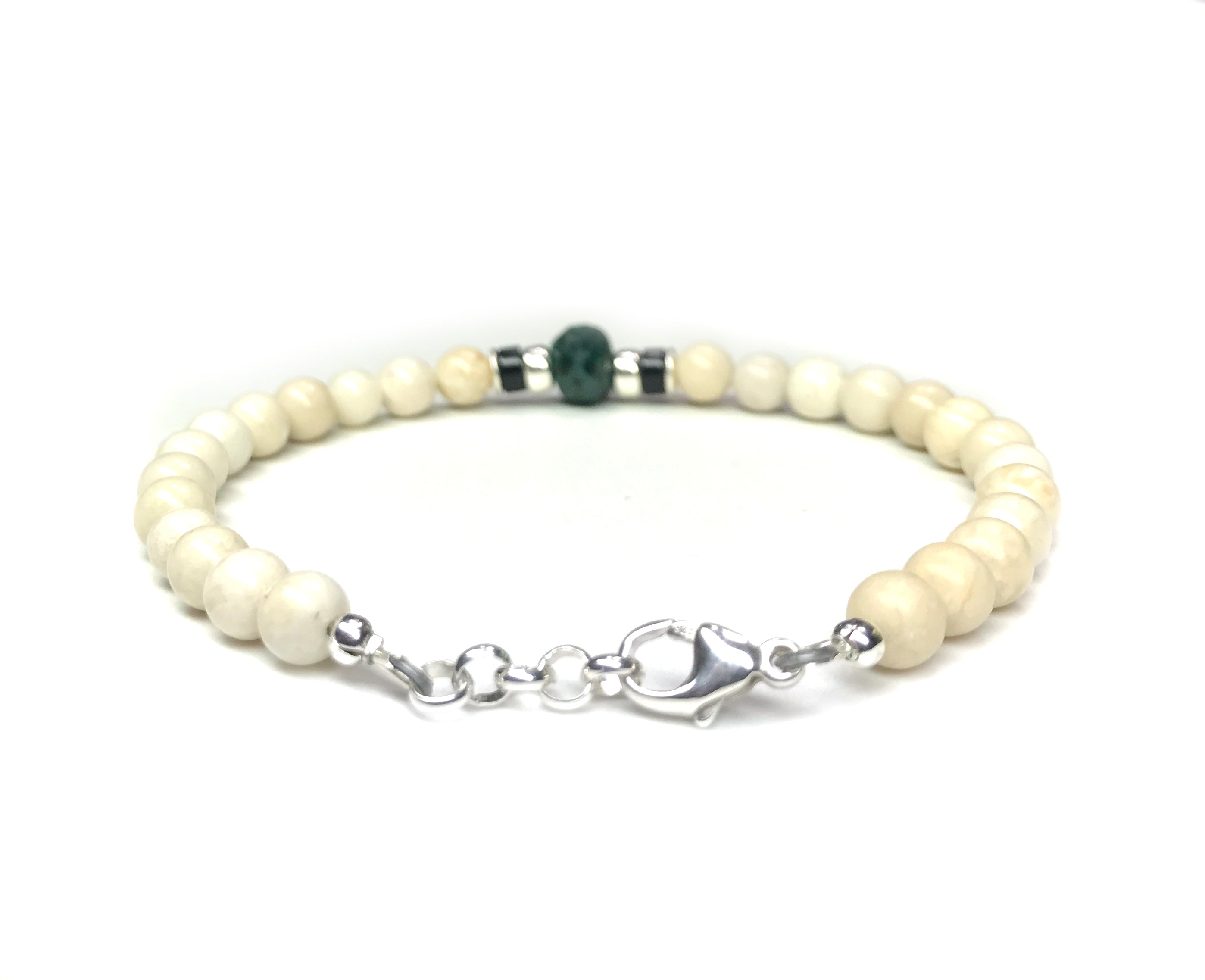 Green Emerald Birthstone Bracelets for Men, MAY Taurus &amp; Gemini Zodiac Stones, 6MM Beaded Father &amp; Son Gifts