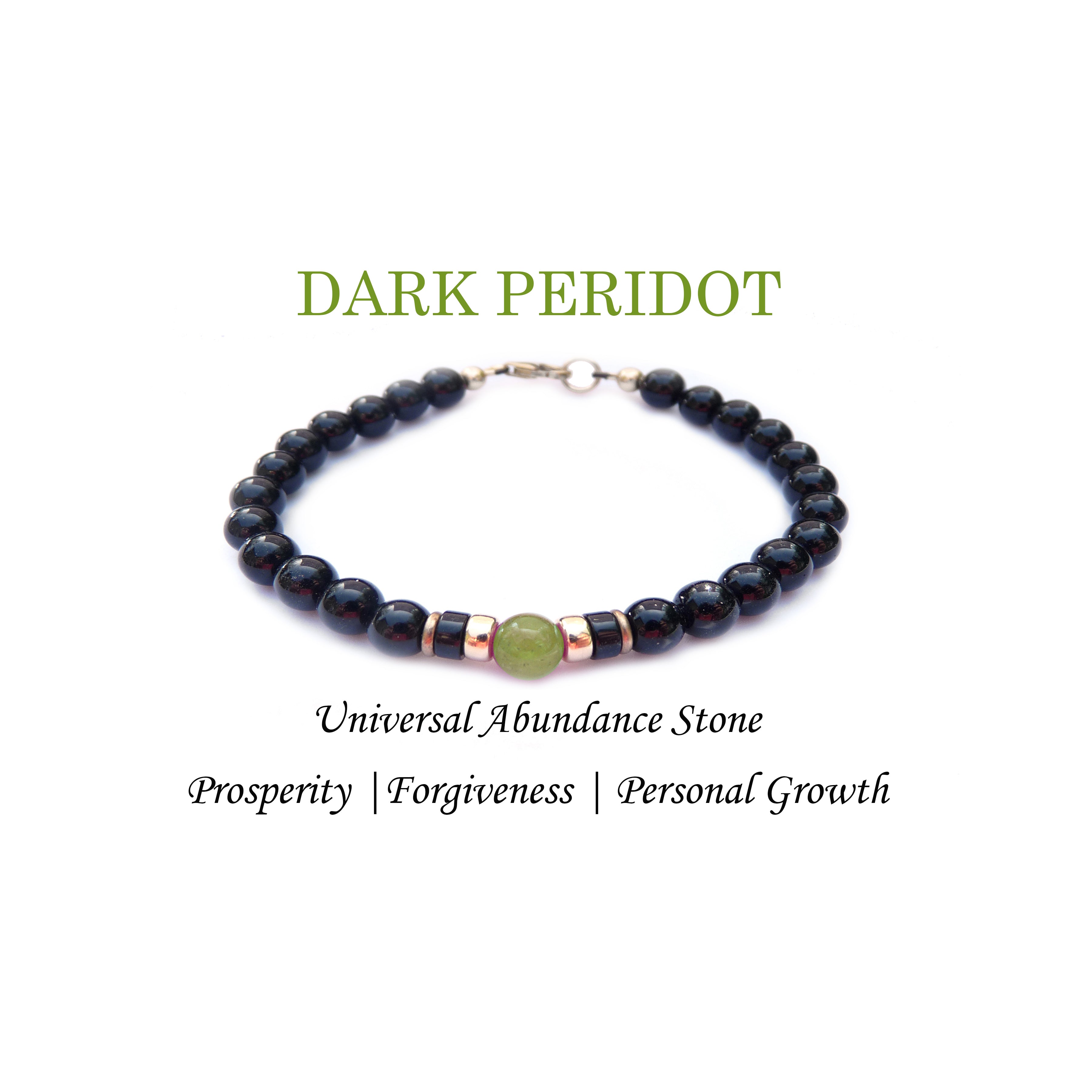 Peridot Mens Birthstone Bracelet, August Birthstone Jewelry, Leo Bracelet, Mens Custom Personalized Gemstone Beaded Black Onyx Birthday Gift