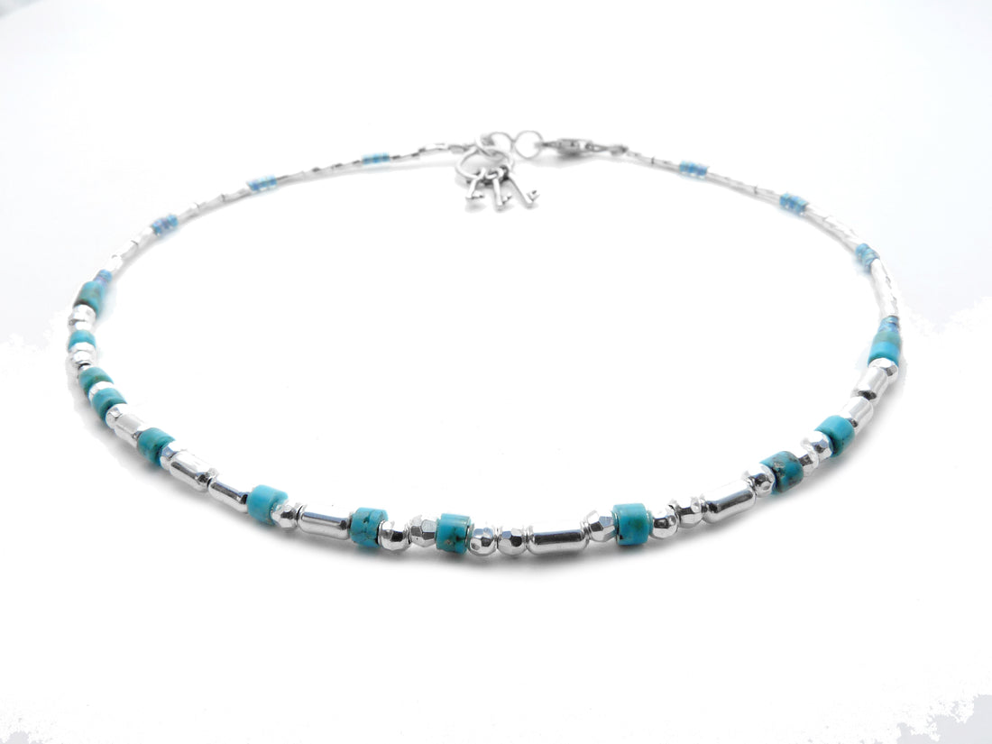 Morse Code Anklet in Silver, The Key is Willingness, Custom Words Accepted, Secret Message