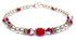 14K GF Ruby Bracelets, July Birthstone Bracelets, Red Beaded Bracelets, Crystal Jewelry